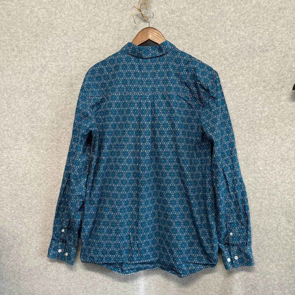 Cody James Mens Button Down Shirt Size M Geometric Print Long Sleeve Blue Wester - Picture 4 of 11